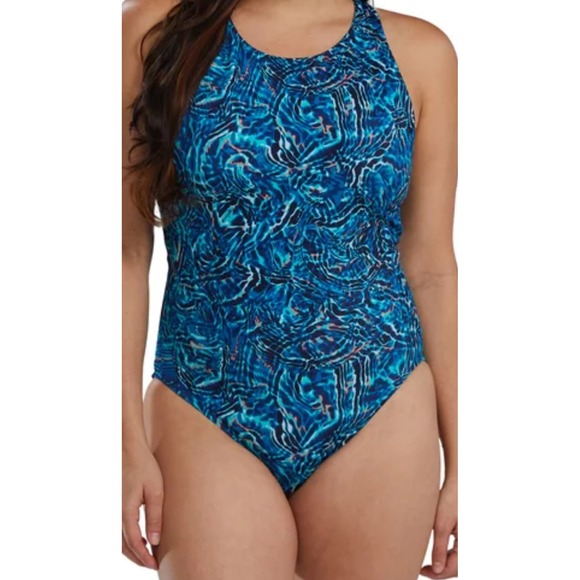 TYR Womens One Piece Swimsuit Medium Controlfit Chlorine Resistant UPF 50+ - Picture 1 of 5